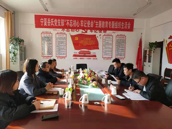 寧夏岳氏黨支部召開(kāi)“不忘初心，牢記使命”主題教育專題組織生活會(huì)
